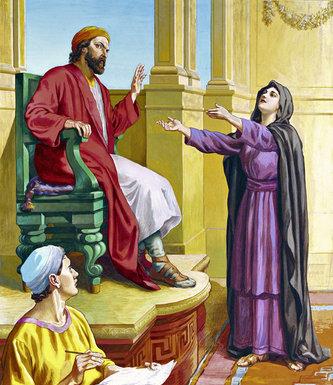 La viuda reclamando al juez