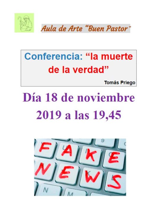 Cartel de la conferencia la muerte de la verdad