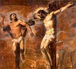 Ladrón y Jesús en la cruz