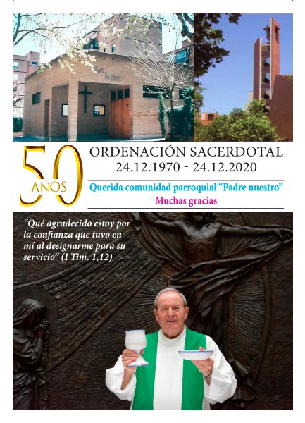 Recordatorio 50 años de sacerdocio de Tomás Priego