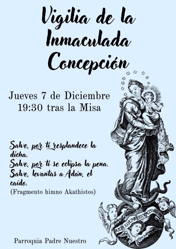 Cartel de la vigilia de la Inmaculada Concepción 2023