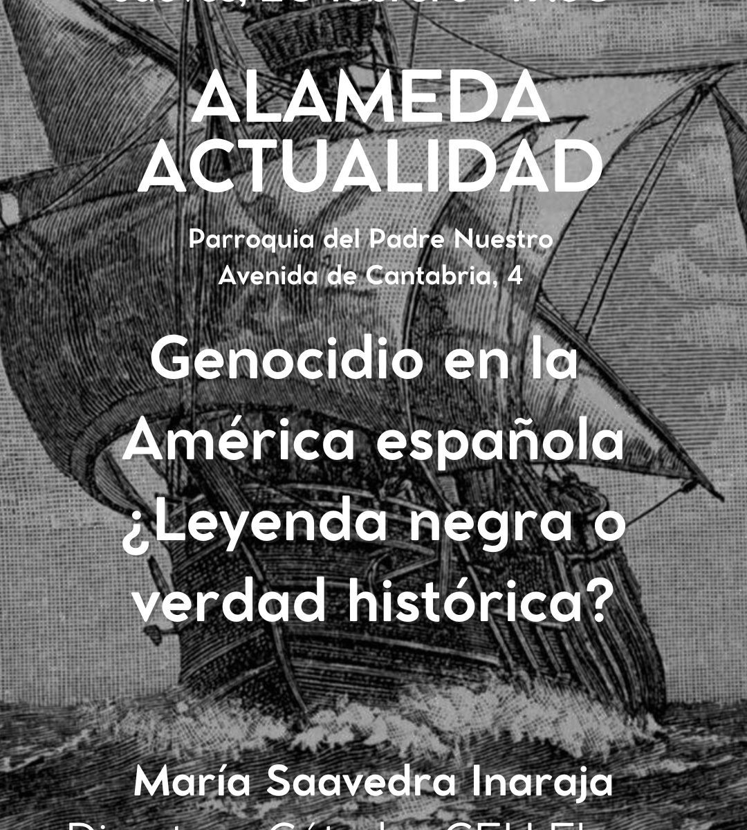 Cartel de la charla Genocidio en la América española
