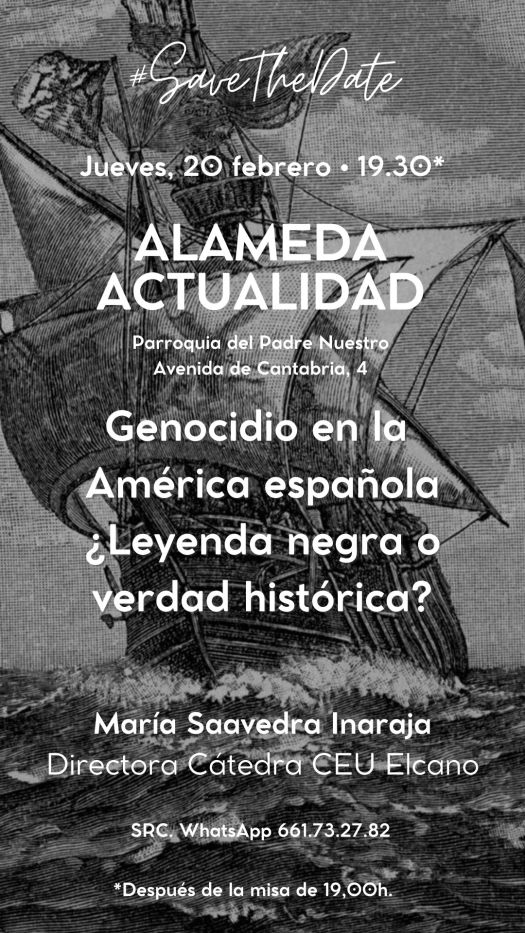 Cartel de la charla Genocidio en la América española